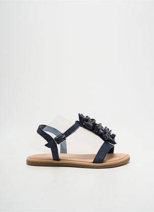 Sandales/nu pieds tissage satiné bout ouvert bleu MOD8 fille