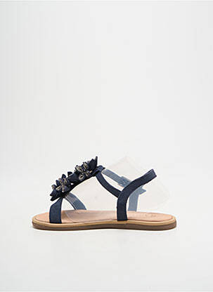 Sandales/nu pieds tissage satiné bout ouvert bleu MOD8 fille