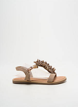 Sandales/nu pieds tissage satiné bout ouvert beige MOD8 fille