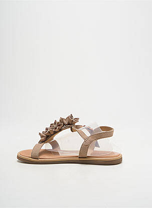 Sandales/nu pieds tissage satiné bout ouvert beige MOD8 fille
