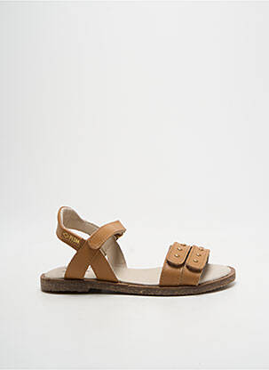 Sandales/nu pieds matière lisse chiquet marron PALLADIUM fille