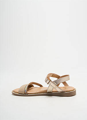 Sandales/nu pieds tissage satiné bout ouvert or LITTLE MARY fille