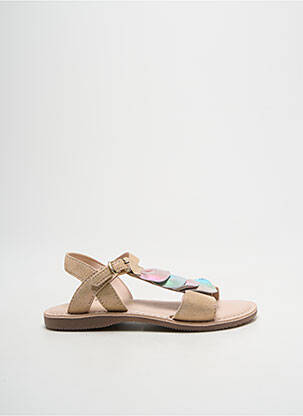 Sandales/nu pieds tissage satiné bout ouvert or LITTLE MARY fille