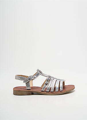 Sandales/nu pieds tissage satiné chiquet argent GBB fille