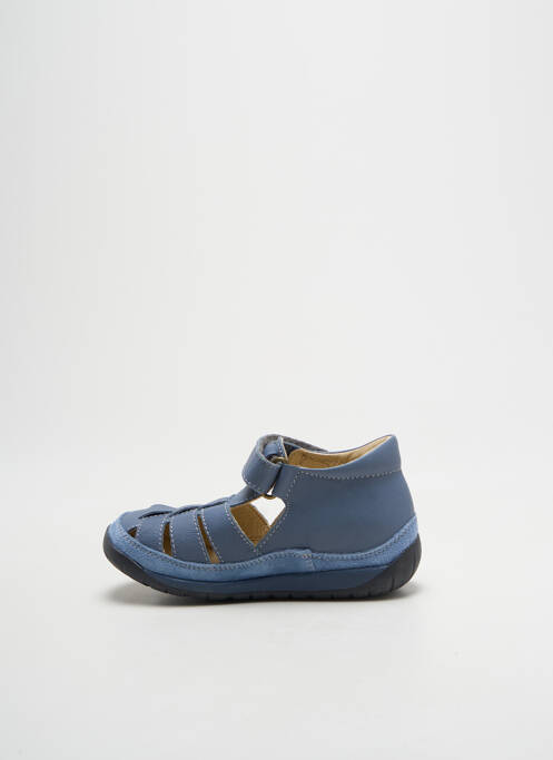Sandales/nu pieds tissage satiné bout rond bleu FALCOTTO garcon