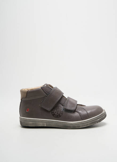 Baskets tissage satiné bout rond gris GBB garcon