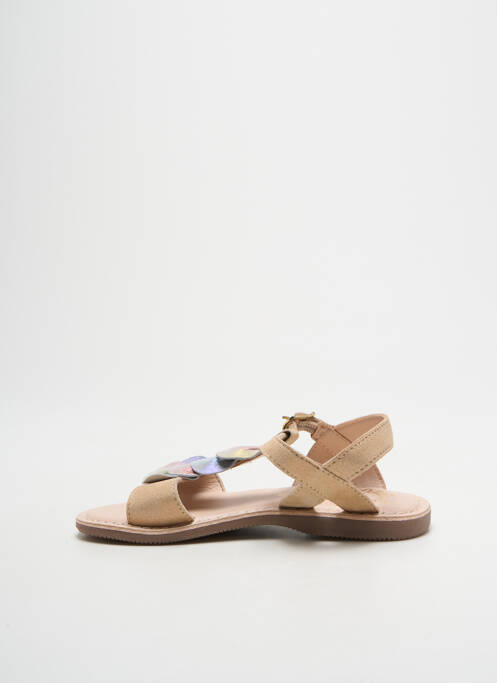 Sandales/nu pieds tissage satiné bout ouvert or LITTLE MARY fille