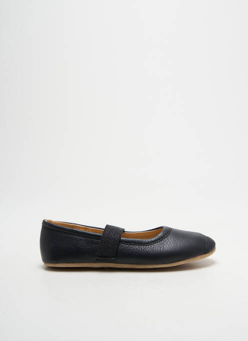Chaussons/pantoufles tissage satiné bout rond noir BISGAARD fille