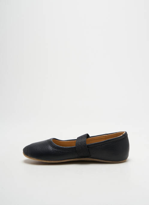 Chaussons/pantoufles tissage satiné bout rond noir BISGAARD fille
