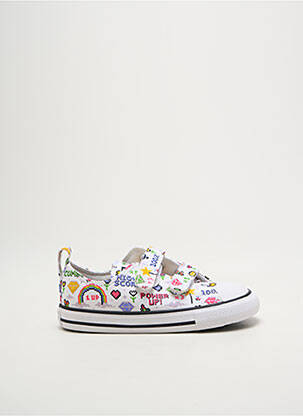 Baskets impression bout rond blanc CONVERSE fille
