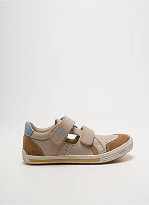 Baskets fermeture scratch bout rond beige NOËL garçon