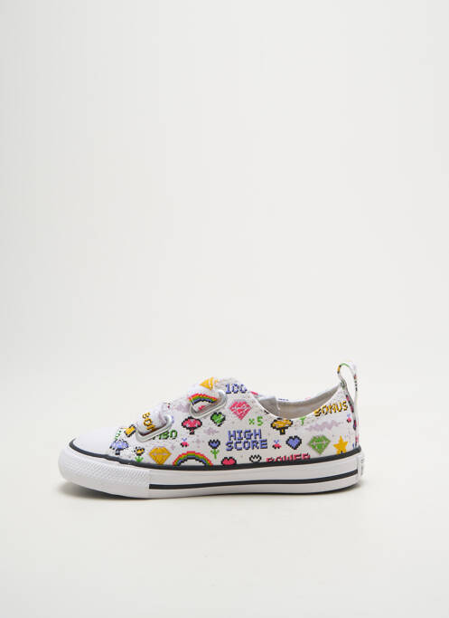 Baskets impression bout rond blanc CONVERSE fille