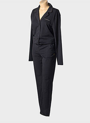 Combi-pantalon poches manches longues noir HBT femme