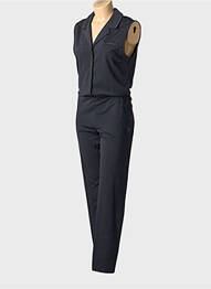 Combi-pantalon poches sans manche noir HTB femme