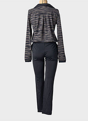 Combi-pantalon poches manches longues noir HBT femme