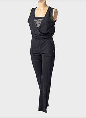 Combi-pantalon poches sans manche noir HBT femme