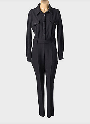 Combi-pantalon tissage crêpe manches longues noir MORGAN femme