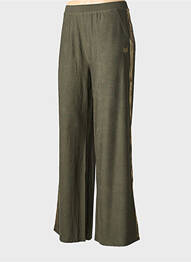 Pantalon large coupe fluide taille normale vert HBT femme