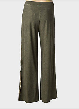 Pantalon large coupe fluide taille normale vert HBT femme