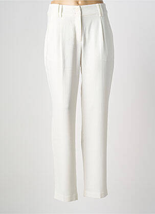 Pantalon chino fermeture zippée sous rabat boutonné taille haute beige B.YOUNG femme