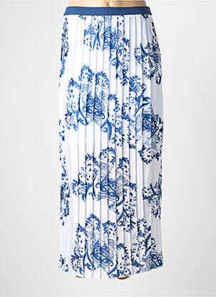 Jupe longue imprimé fantaisie bleu HBT femme