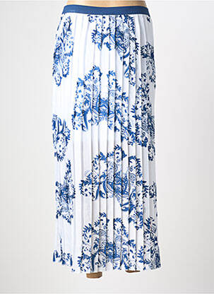 Jupe longue imprimé fantaisie bleu HBT femme