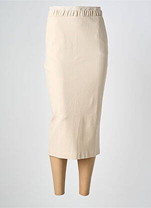 Jupe longue fermeture zippée au dos beige IMPERIAL femme