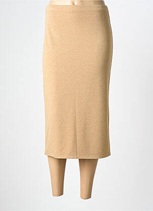 Jupe mi-longue coupe droite or IMPERIAL femme