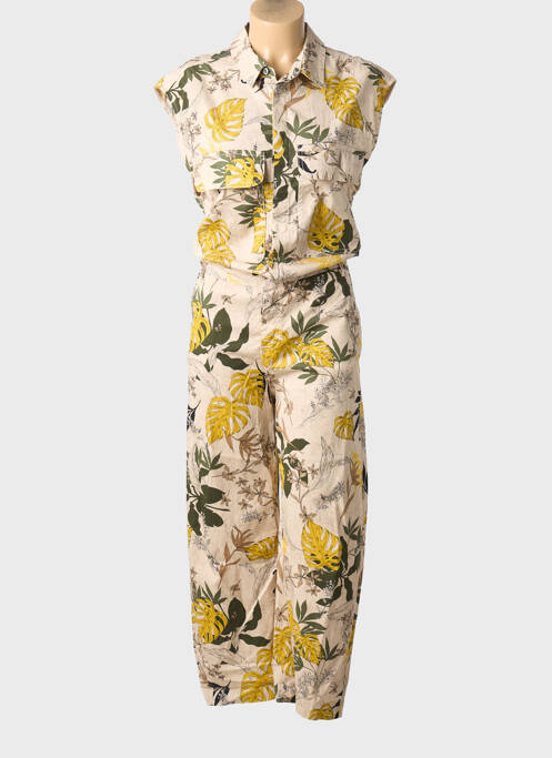 Combi-pantalon poches manches courtes jaune PLEASE femme