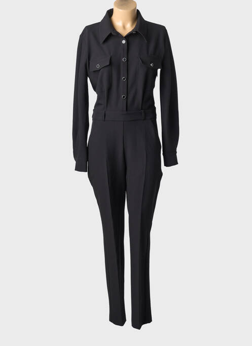 Combi-pantalon tissage crêpe manches longues noir MORGAN femme