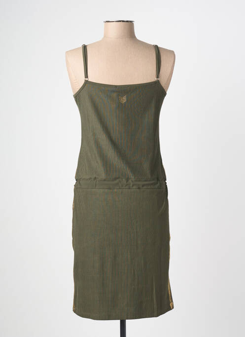 Robe courte coupe cintrée fines bretelles vert HBT femme