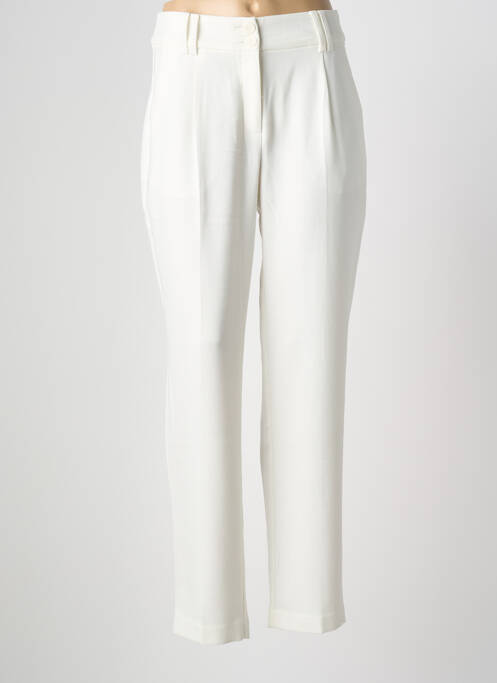 Pantalon chino fermeture zippée sous rabat boutonné taille haute beige B.YOUNG femme