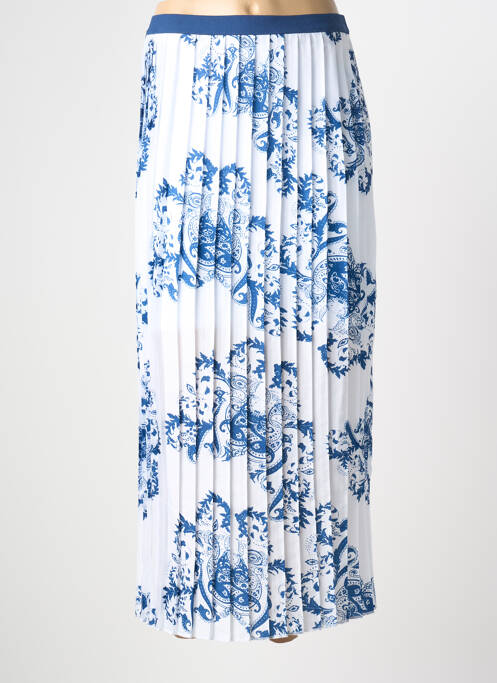 Jupe longue imprimé fantaisie bleu HBT femme