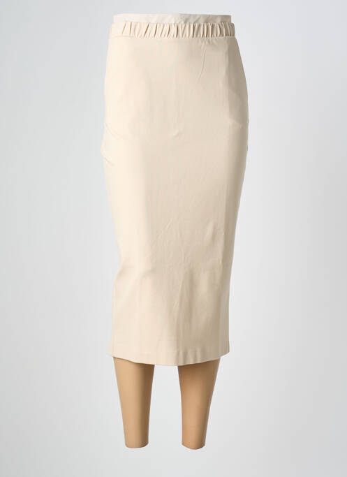 Jupe longue fermeture zippée au dos beige IMPERIAL femme