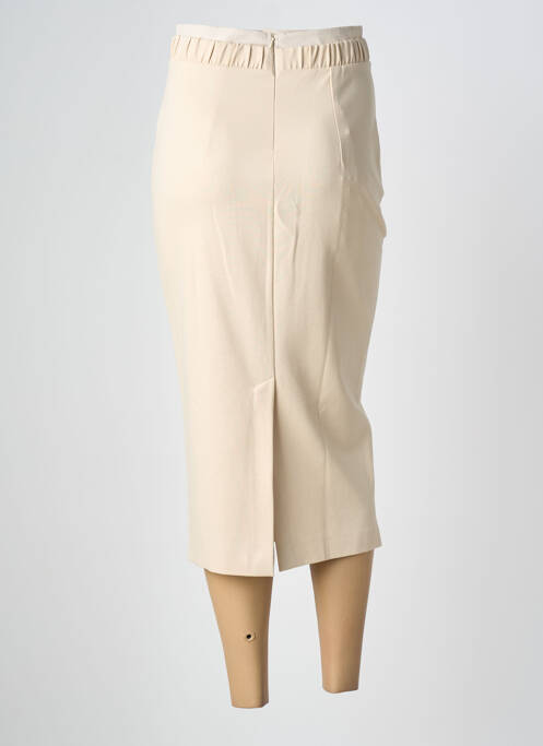Jupe longue fermeture zippée au dos beige IMPERIAL femme