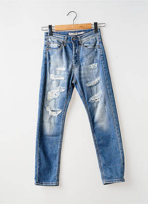 Jeans coupe slim effet usé délavé taille normale bleu PLEASE femme