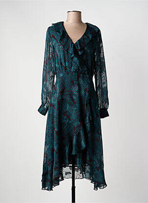 Robe mi-longue manches longues manches longues vert FREEMAN T.PORTER femme