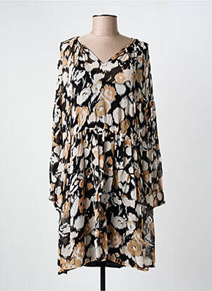 Robe mi-longue manches longues manches longues noir B.YOUNG femme
