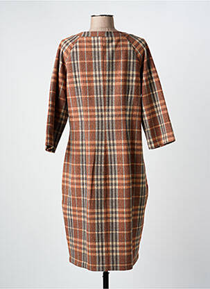 Robe mi-longue manches 3/4 manches 3/4 marron NINATI femme
