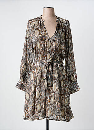Robe courte manches longues manches longues marron MORGAN femme