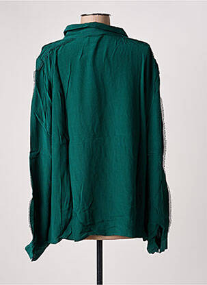 Chemisier tissage crêpe manches longues vert FREEMAN T.PORTER femme