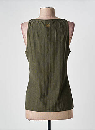 Débardeur col v sans manche vert HBT femme