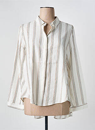 Chemisier tissage crêpe manches longues beige IMPERIAL femme