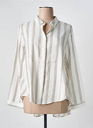Chemisier tissage crêpe manches longues beige IMPERIAL femme