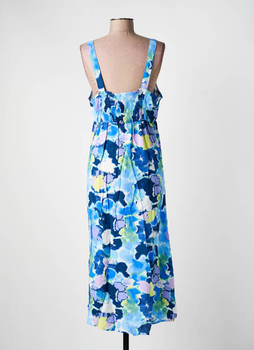 Robe longue imprimé fleurs fines bretelles bleu B.YOUNG femme