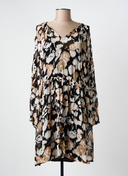 Robe mi-longue manches longues manches longues noir B.YOUNG femme