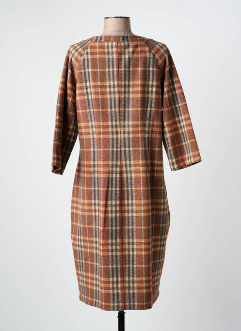 Robe mi-longue manches 3/4 manches 3/4 marron NINATI femme