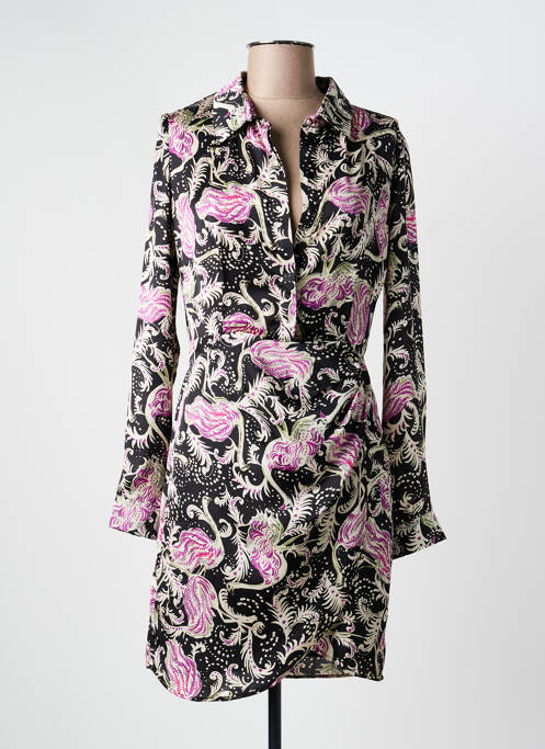 Robe courte manches longues manches longues noir MORGAN femme
