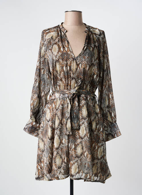 Robe courte manches longues manches longues marron MORGAN femme