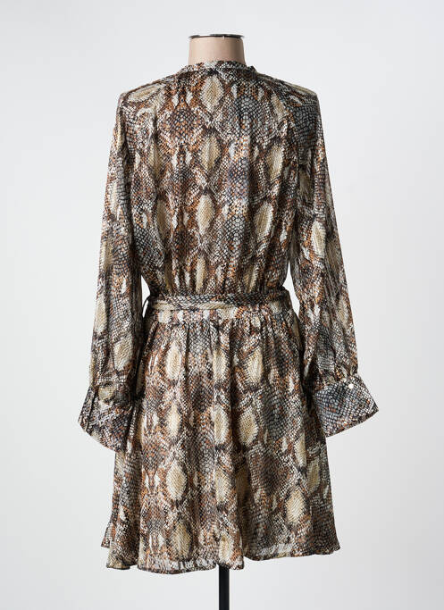 Robe courte manches longues manches longues marron MORGAN femme